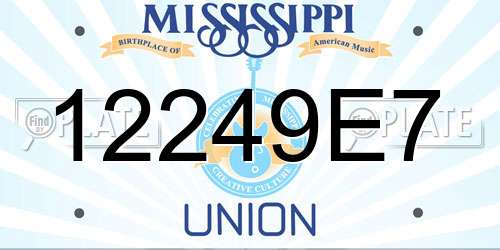 12249E7 Mississippi License Plate