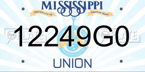 12249G0 Mississippi License Plate