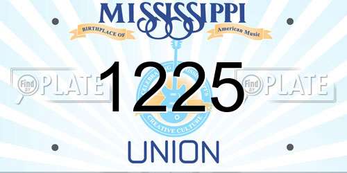 1225 Mississippi License Plate