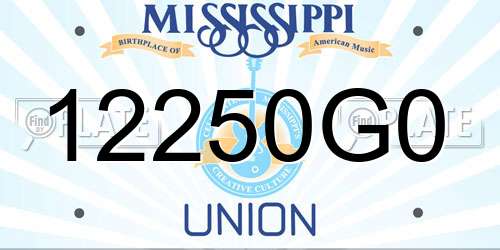 12250G0 Mississippi License Plate
