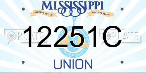 12251C Mississippi License Plate