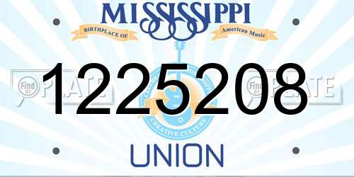 1225208 Mississippi License Plate