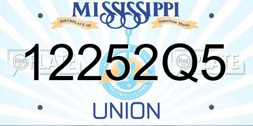 12252Q5 Mississippi License Plate