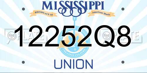 12252Q8 Mississippi License Plate