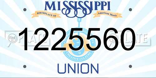 1225560 Mississippi License Plate