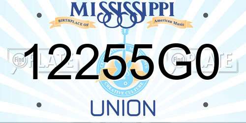 12255G0 Mississippi License Plate
