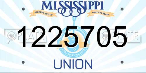 1225705 Mississippi License Plate