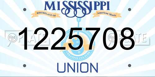 1225708 Mississippi License Plate