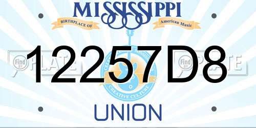 12257D8 Mississippi License Plate