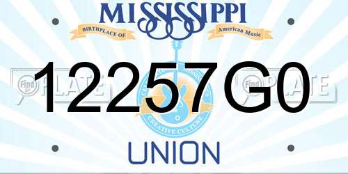 12257G0 Mississippi License Plate