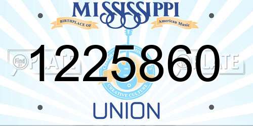 1225860 Mississippi License Plate