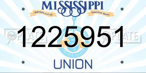1225951 Mississippi License Plate