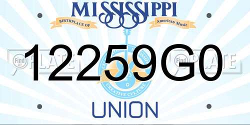 12259G0 Mississippi License Plate
