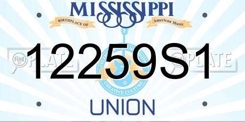 12259S1 Mississippi License Plate