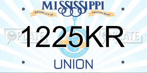 1225KR Mississippi License Plate