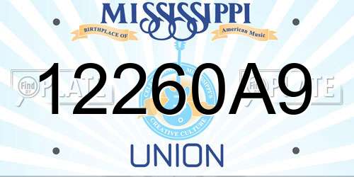 12260A9 Mississippi License Plate