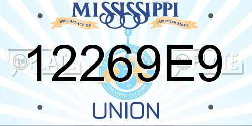 12269E9 Mississippi License Plate