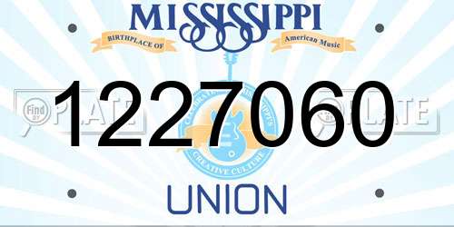 1227060 Mississippi License Plate
