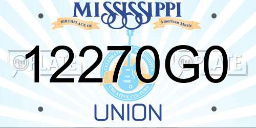 12270G0 Mississippi License Plate