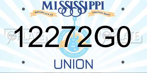 12272G0 Mississippi License Plate