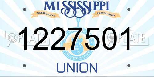 1227501 Mississippi License Plate
