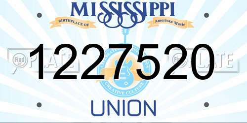 1227520 Mississippi License Plate
