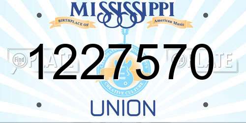 1227570 Mississippi License Plate