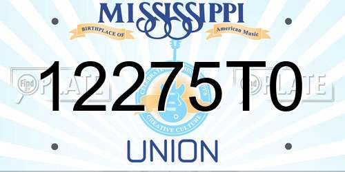 12275T0 Mississippi License Plate