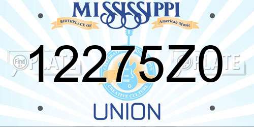 12275Z0 Mississippi License Plate