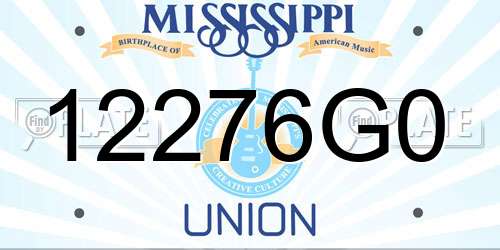 12276G0 Mississippi License Plate