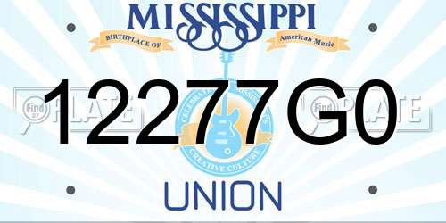 12277G0 Mississippi License Plate