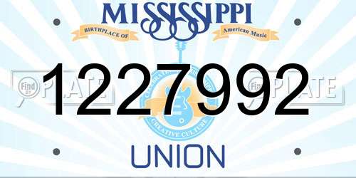 1227992 Mississippi License Plate