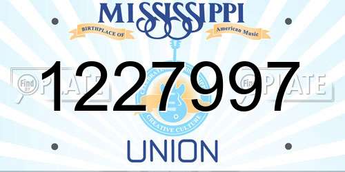 1227997 Mississippi License Plate
