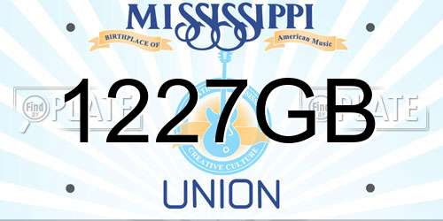 1227GB Mississippi License Plate