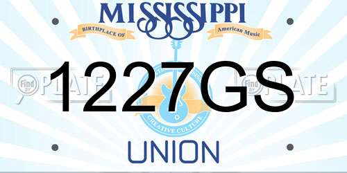 1227GS Mississippi License Plate