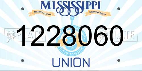 1228060 Mississippi License Plate