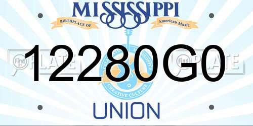 12280G0 Mississippi License Plate