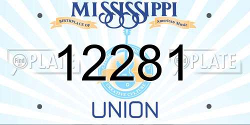 12281 Mississippi License Plate