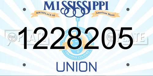 1228205 Mississippi License Plate