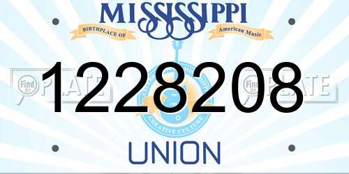 1228208 Mississippi License Plate