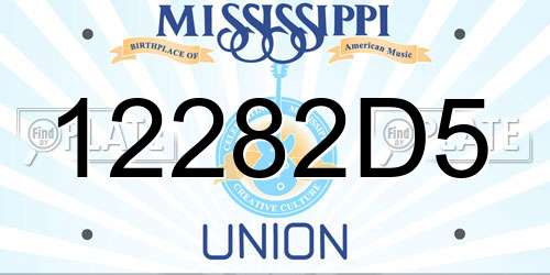 12282D5 Mississippi License Plate