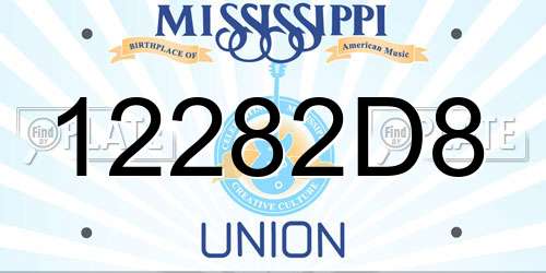 12282D8 Mississippi License Plate