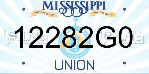 12282G0 Mississippi License Plate