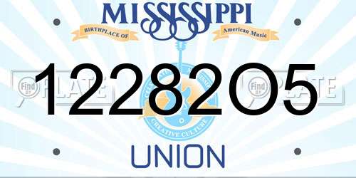 12282O5 Mississippi License Plate