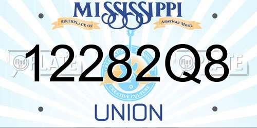 12282Q8 Mississippi License Plate