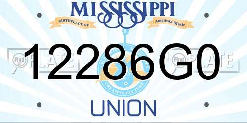 12286G0 Mississippi License Plate