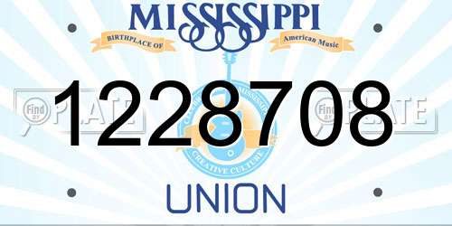 1228708 Mississippi License Plate