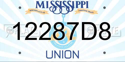 12287D8 Mississippi License Plate