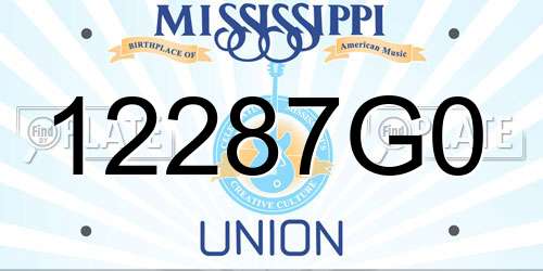 12287G0 Mississippi License Plate