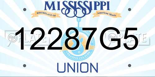 12287G5 Mississippi License Plate